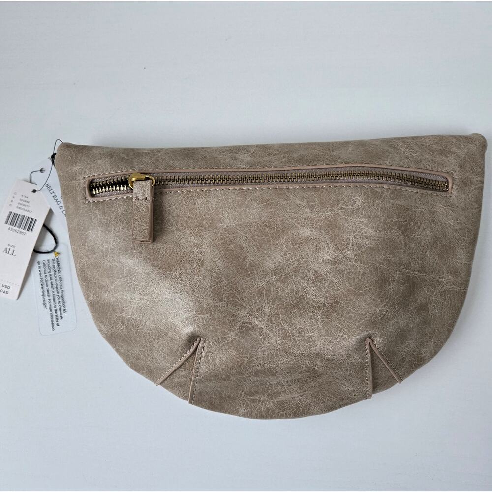 Anthropologie NEW Convertible Hip Belt Bag Vegan Leather Sand Sable Color NWT - Picture 4 of 12